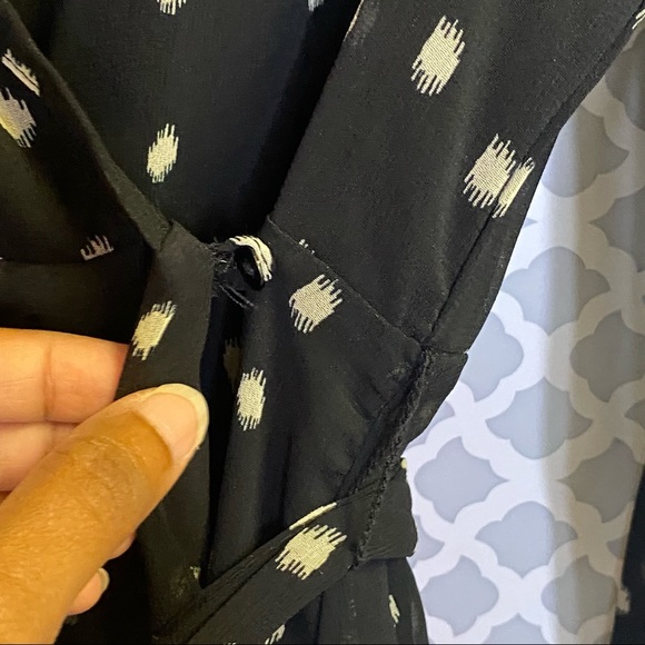 EUC Zara Basic Spotted Long Sleeve Wrap Dress - Picture 5 of 12